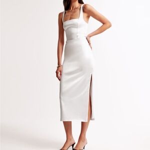 Abercrombie & Fitch Elegant White Midi Dress - bridal